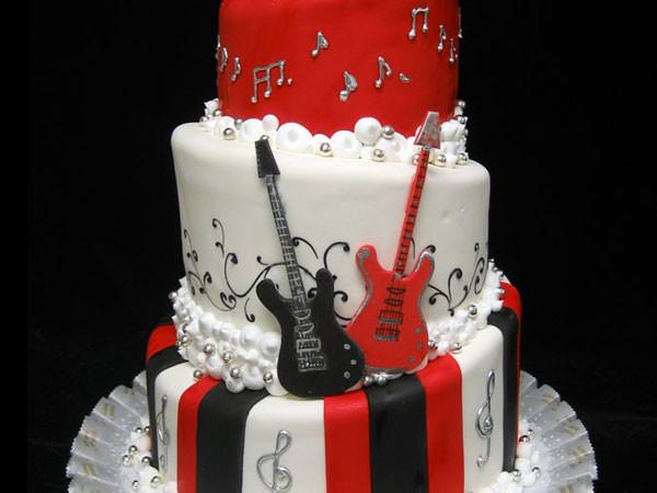 I Love Rock and Roll Music Wedding Cake Freed's Bakery