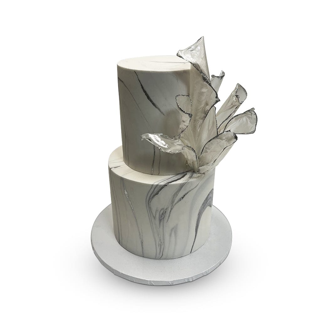 Marbled Silver Wedding Cake Freed's Bakery 