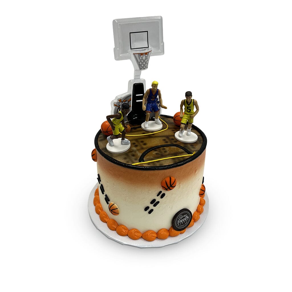 Hoop It Up Theme Cake Freed's Bakery 7" Round (Serves 8-10) Vanilla Cake w/ Bavarian Cream