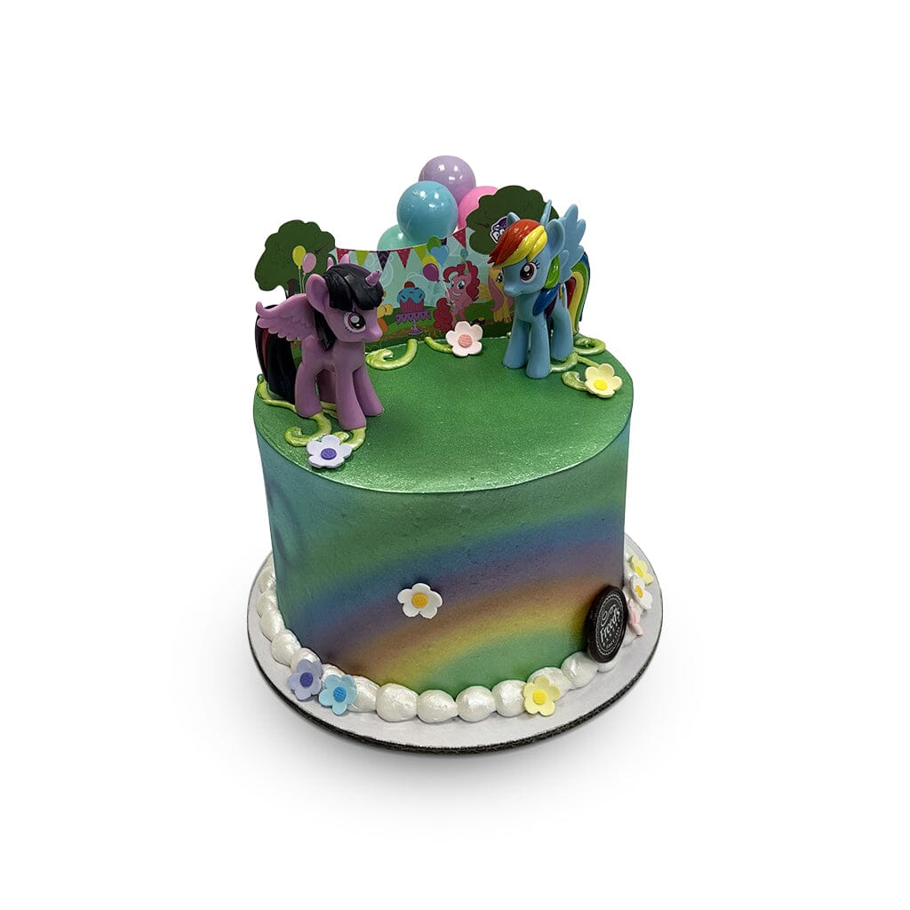 Pony Wings Birthday Cake Theme Cake Freed's Bakery 7" Round (Serves 8-10) Vanilla Cake w/ Bavarian Cream