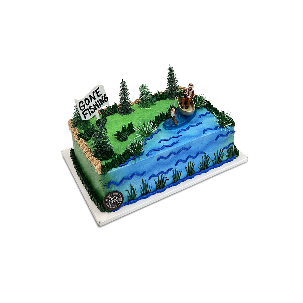 Gone Fishing Birthday Cake Theme Cake Freed's Bakery
