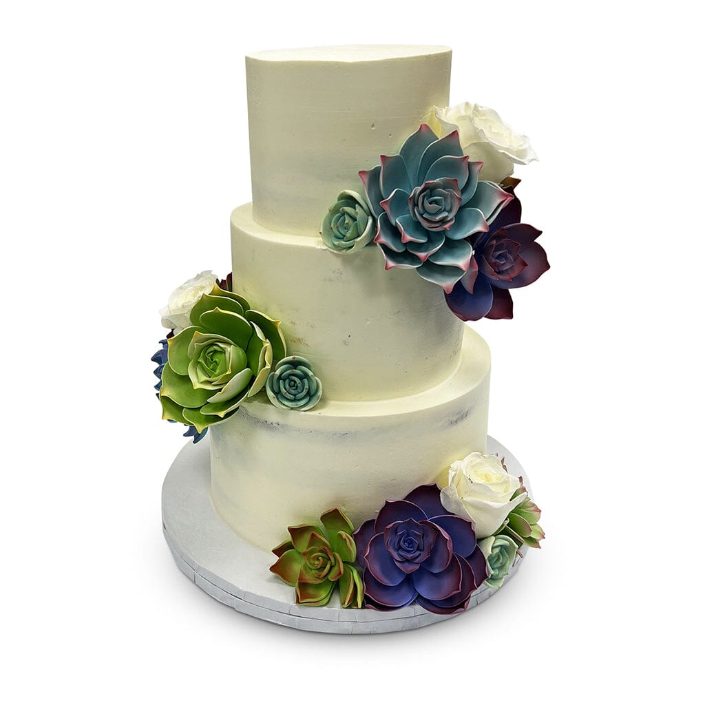 Jewel Succulents Wedding Cake Freed's Bakery 