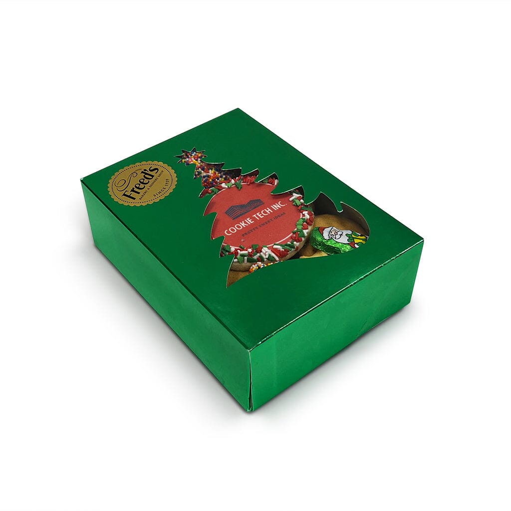 Logo Cookie & One Pound Christmas Tree Box Cookie Assortment Seasonal Item Freed's Bakery 
