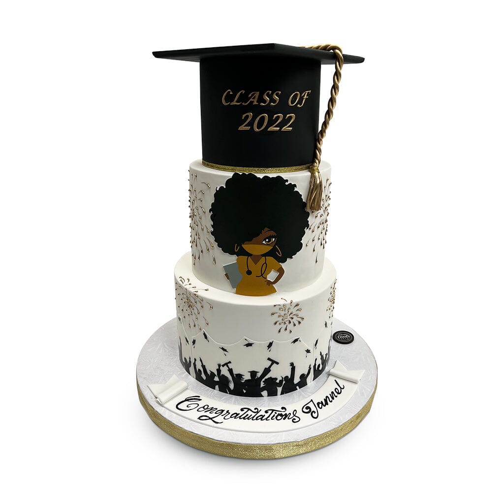 Gold Graduation Celebration Theme Cake Freed's Bakery