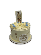 Blue Suede Floral Cake Theme Cake Freed's Bakery