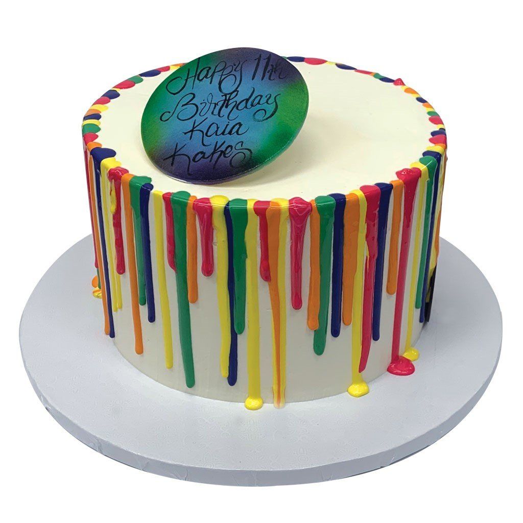 Neon Drip Theme Cake Freed's Bakery 