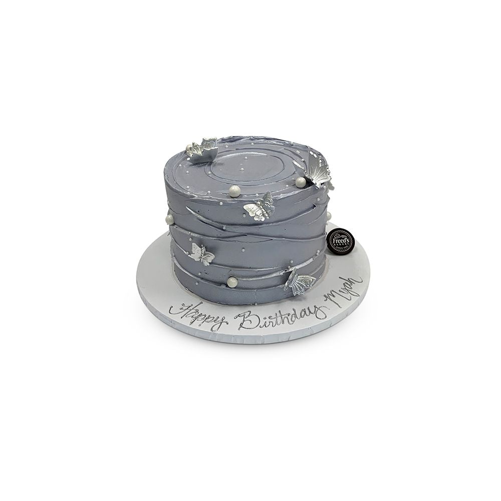 Whimsical Silver Butterflies Theme Cake Freed's Bakery