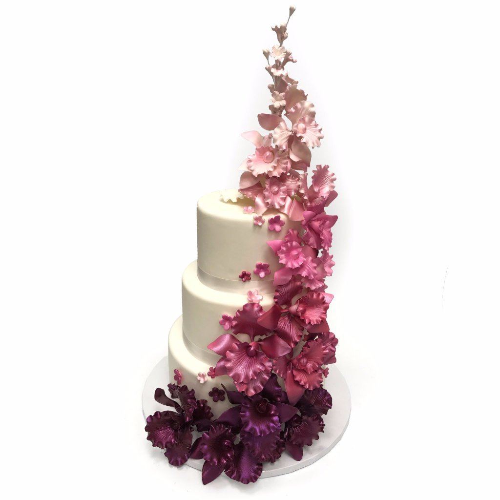 Ombre Cascade Wedding Cake Freed's Bakery 