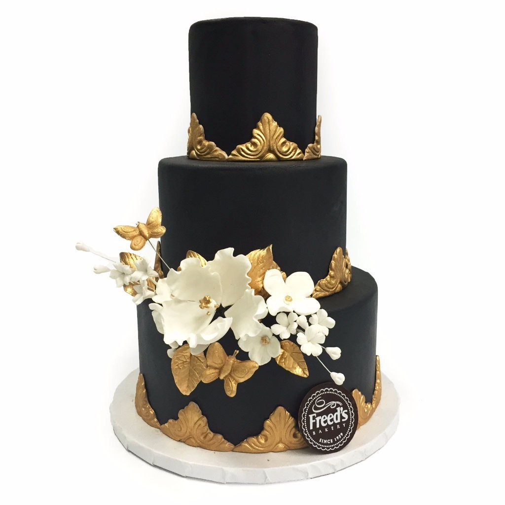Ornate Gold Wedding Cake Freed's Bakery