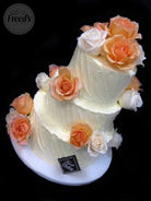 Patterned Rose Wedding Cake Freed's Bakery