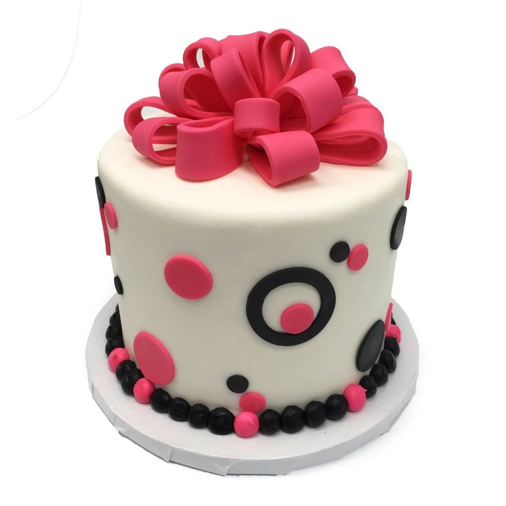 Pink Bows & Dots Theme Cake Freed's Bakery