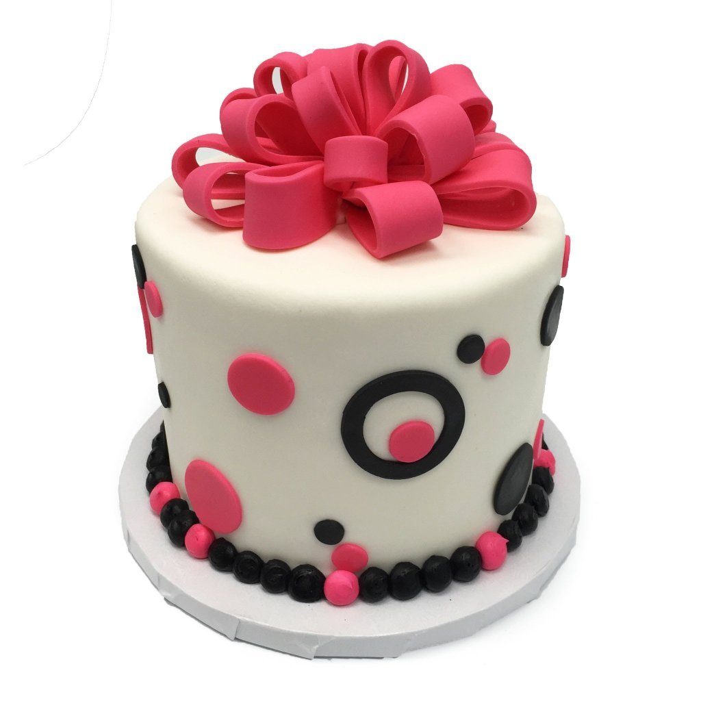 Pink Bows & Dots Theme Cake Freed's Bakery 