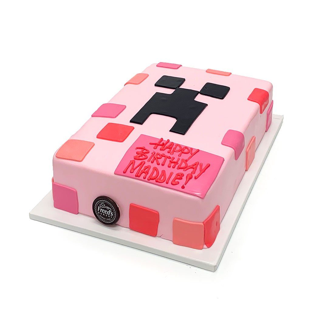 Pink Creeper Birthday Cake Theme Cake Freed's Bakery