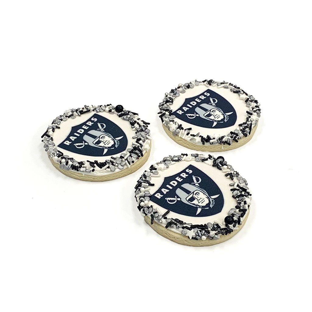 Raiders Cookies Cutout Cookie Freed's Bakery One Dozen Cookies Round