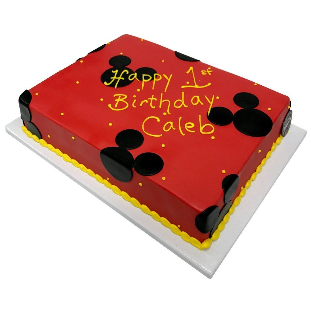 Red Mickey Birthday Theme Cake Freed's Bakery 