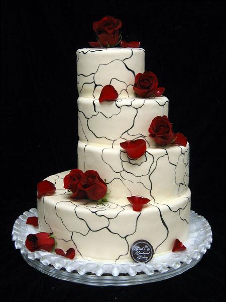 Rose Sketches Wedding Cake Freed's Bakery