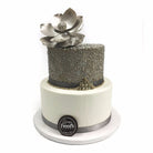 Silver Pearls Wedding Cake Freed's Bakery