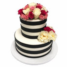 Stripes and Roses Wedding Cake Freed's Bakery
