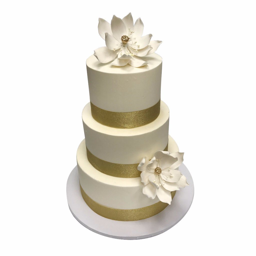 Touch Of Gold Wedding Cake Freed's Bakery