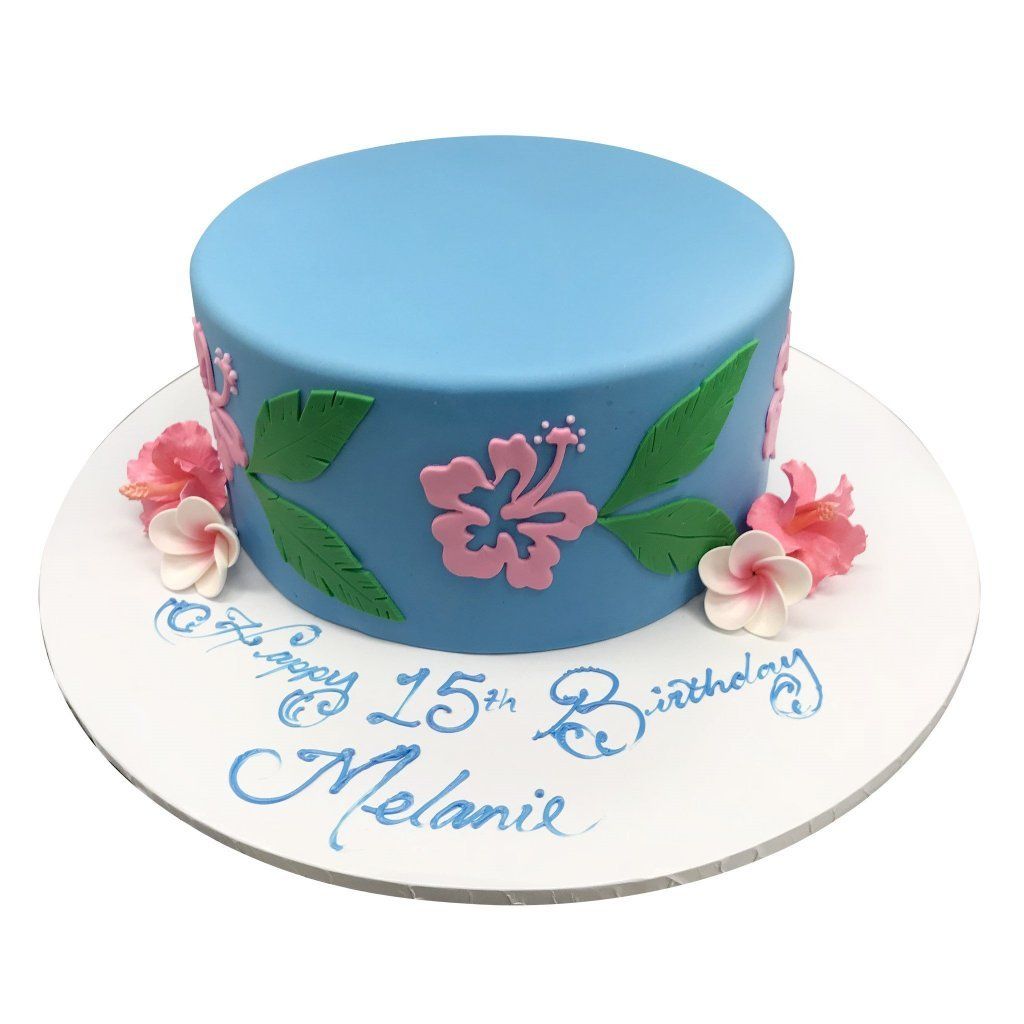 Tropical Flowers Theme Cake Freed's Bakery