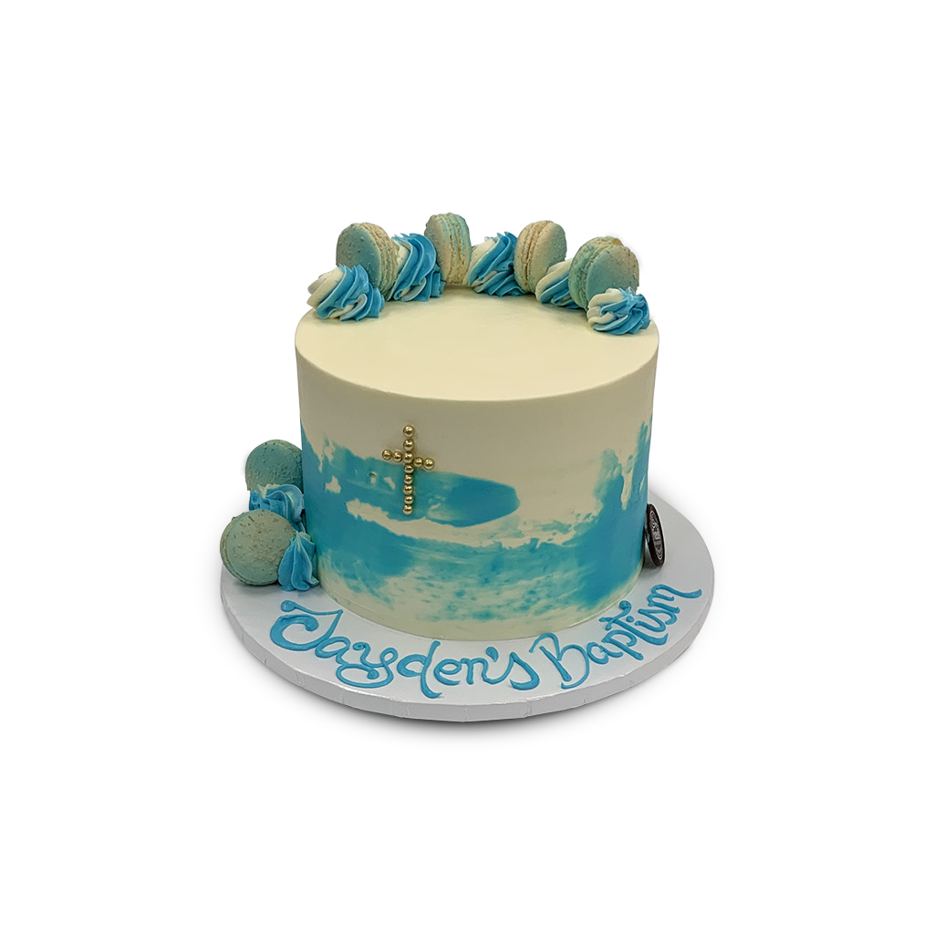Blue Baptism Theme Cake Freed's Bakery
