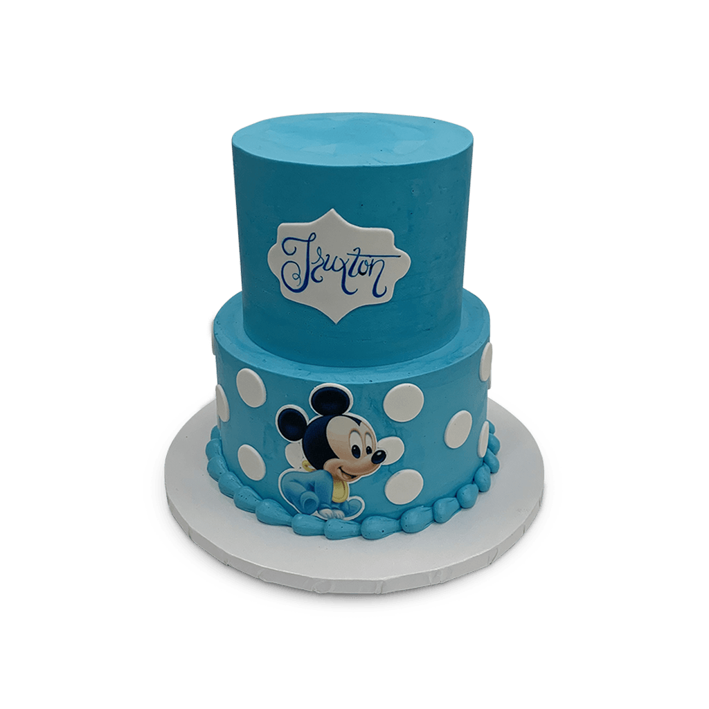 Baby Blue Mickey Theme Cake Freed's Bakery 