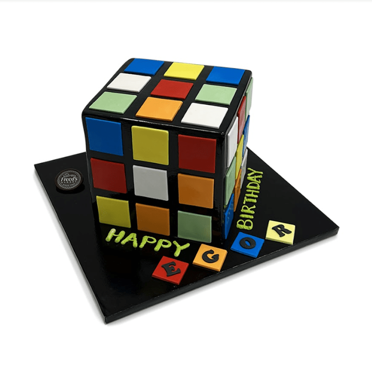 Rubiks Cube Birthday Theme Cake Freed's Bakery