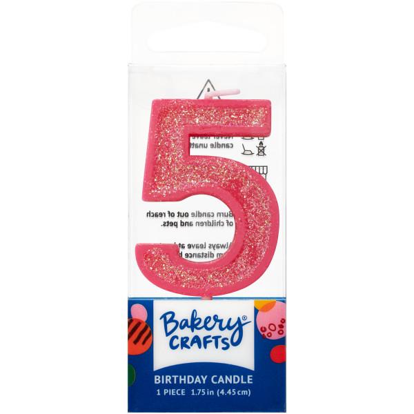 Mini Number Candle Candle Freed's Bakery Number Five Candle Pink