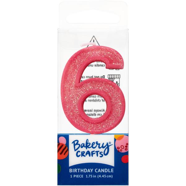 Mini Number Candle Candle Freed's Bakery Number Six Candle Pink 