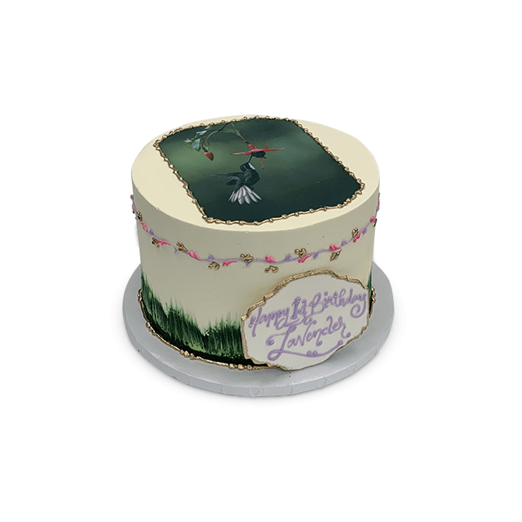 Happy Hummingbird Theme Cake Freed's Bakery