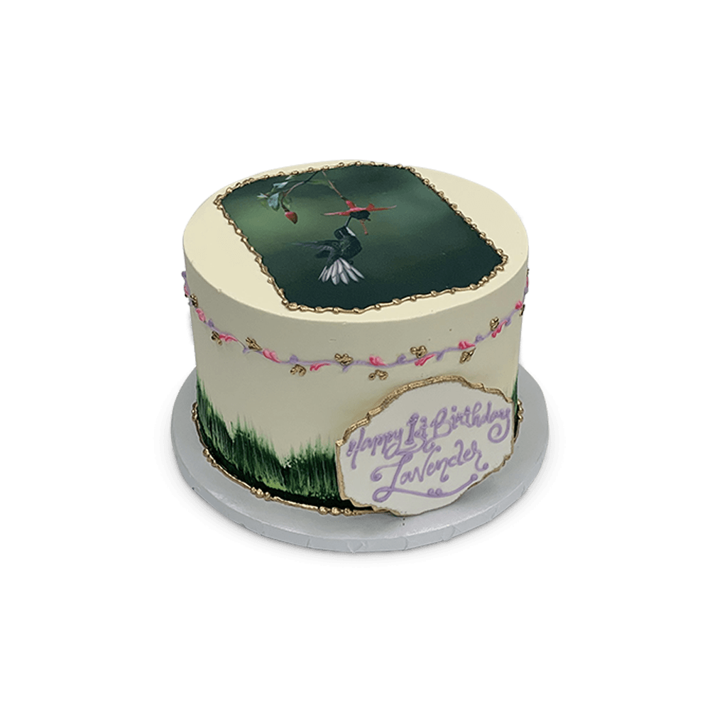 Happy Hummingbird Theme Cake Freed's Bakery 