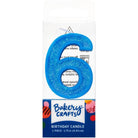 Mini Number Candle Candle Freed's Bakery Number Six Candle Blue