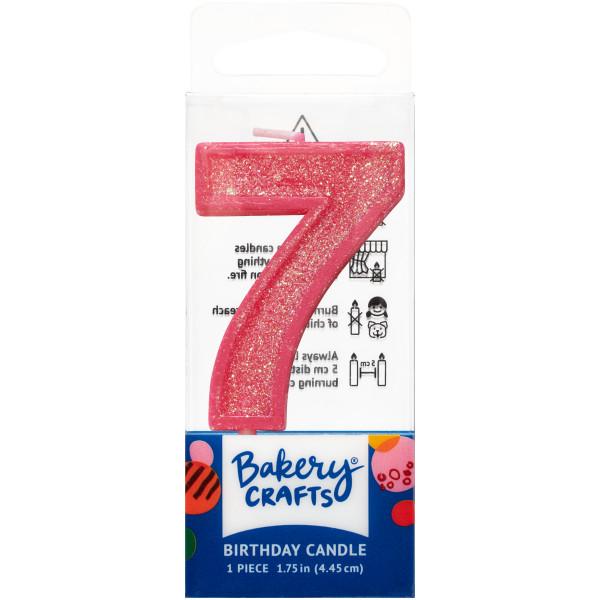 Mini Number Candle Candle Freed's Bakery Number Seven Candle Pink