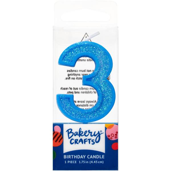 Mini Number Candle Candle Freed's Bakery Number Three Candle Blue 