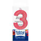 Mini Number Candle Candle Freed's Bakery Number Three Candle Pink