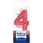 Mini Number Candle Candle Freed's Bakery Number Four Candle Pink