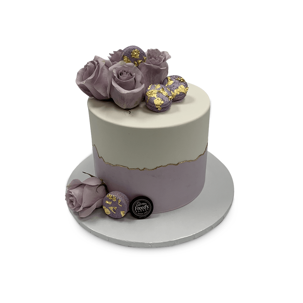 Lavender Rose Macaron Birthday Cake Theme Cake Freed's Bakery 