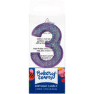 Mini Number Candle Candle Freed's Bakery Number Three Candle Purple