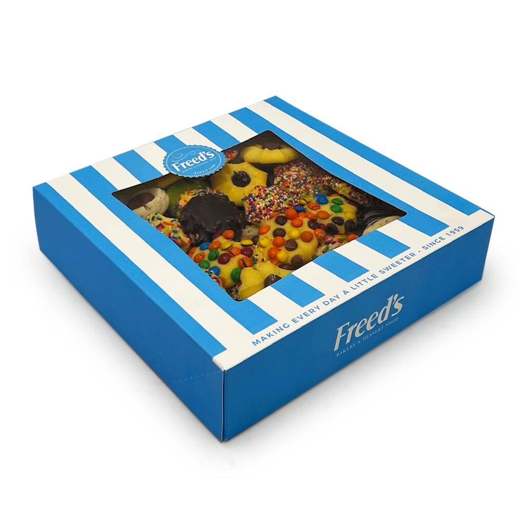 Classic Blue Cookie Gift Box Seasonal Item Freed's Bakery 10" Box - 2 Pounds (48-64 Cookies) Year-Round Bestsellers Don't Add Printed Image Cookie