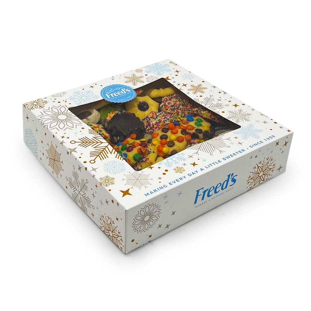 Holiday Cookie Gift Box Seasonal Item Freed's Bakery 10" Box - 2 Pounds (48-64 Cookies) Year-Round Bestsellers Don't Add Printed Image Cookie