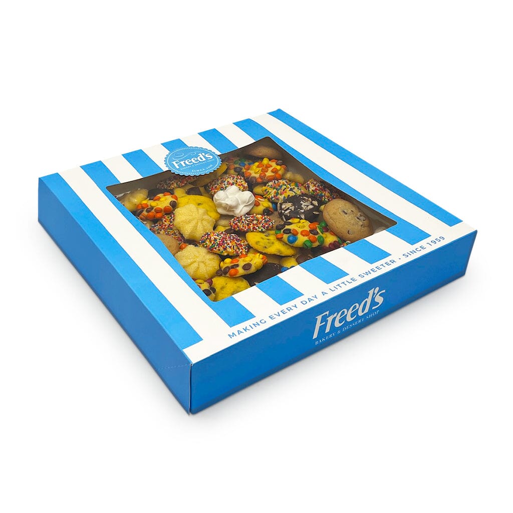Classic Blue Cookie Gift Box Seasonal Item Freed's Bakery 14" Box - 3 Pounds (72-96 Cookies) Year-Round Bestsellers Don't Add Printed Image Cookie