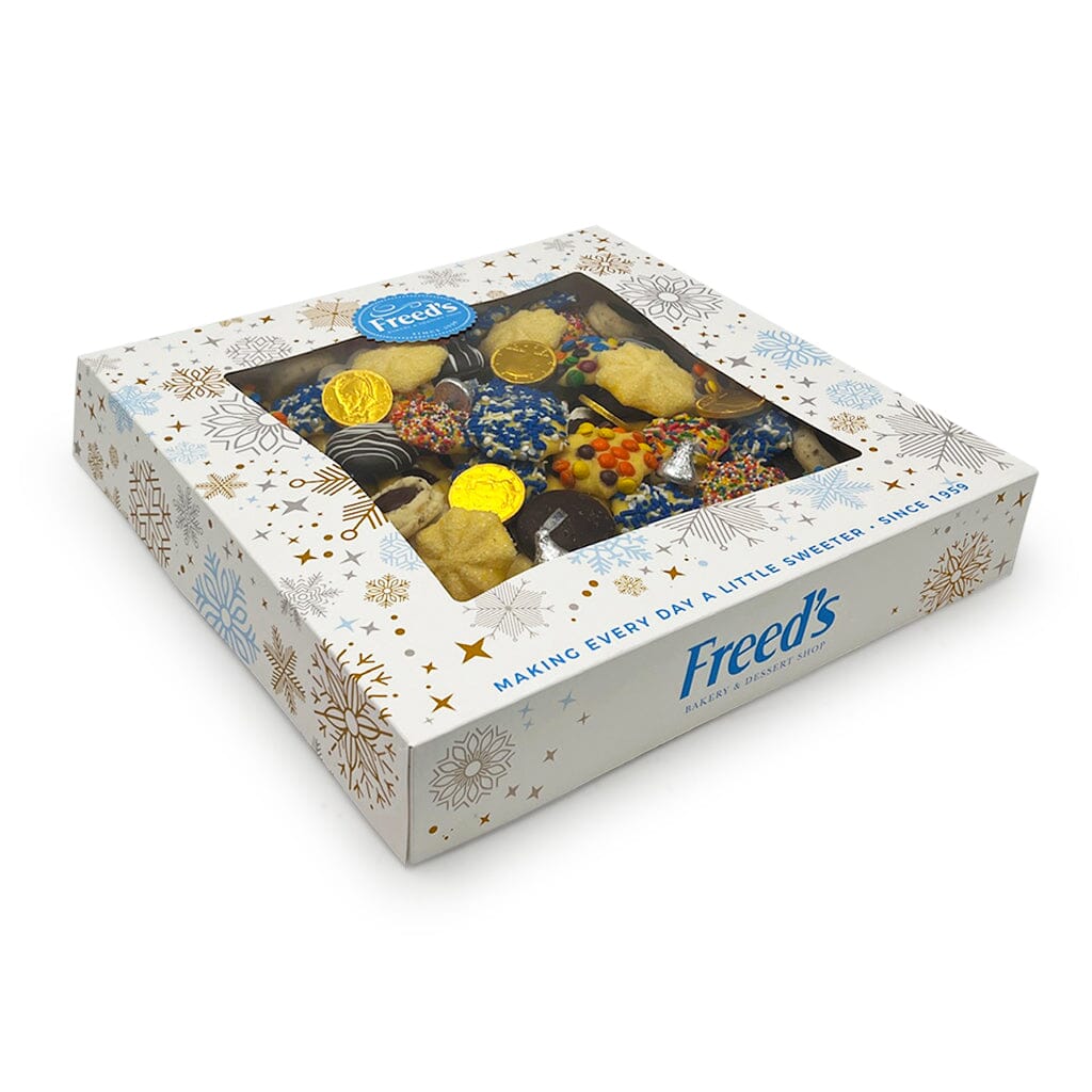 Holiday Cookie Gift Box Seasonal Item Freed's Bakery 14" Box - 4 Pounds (96-128 Cookies) Hanukkah Don't Add Printed Image Cookie