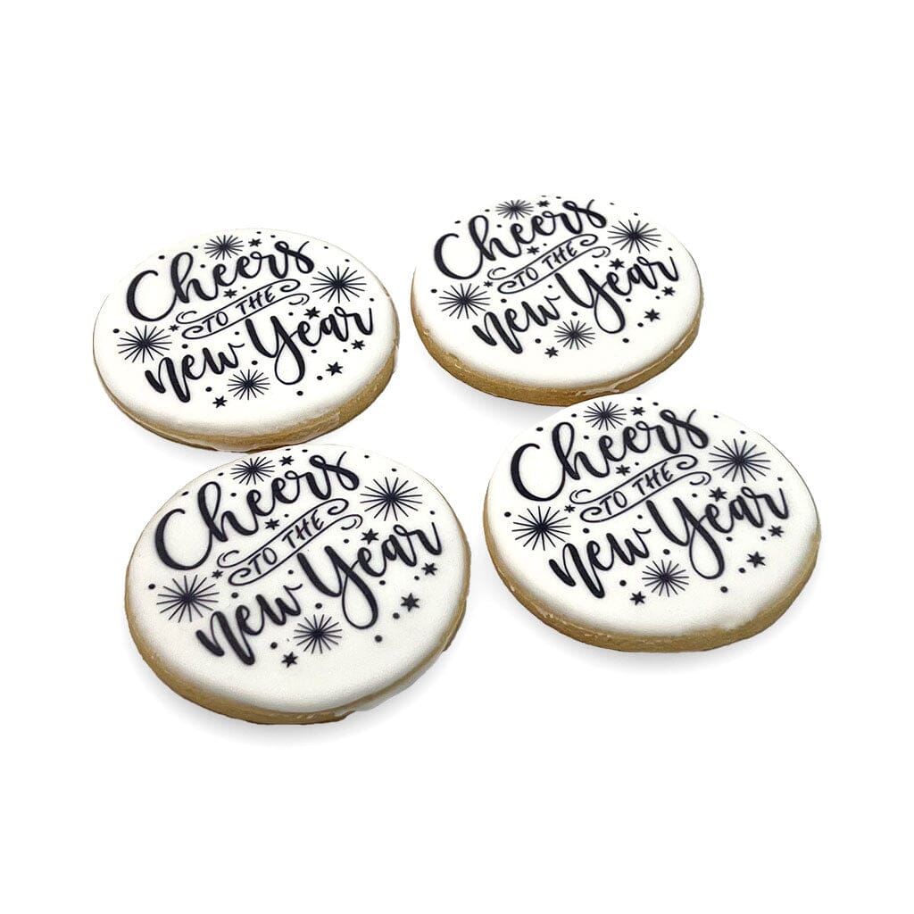 Cheers Cookies Cutout Cookie Freed's Bakery Six No - Do Not Individually Bag Cookies "Cheers to the New Year" Only