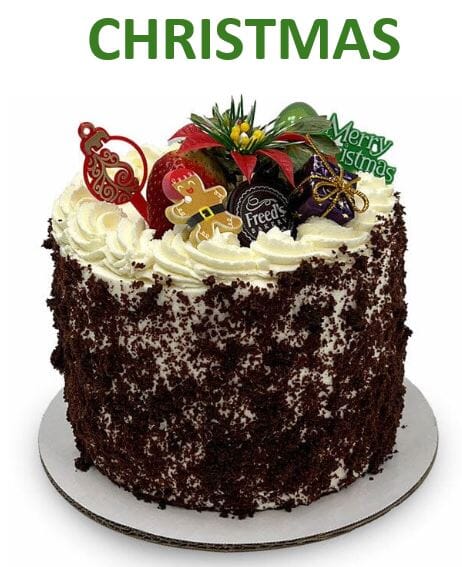 Brown Derby Chocolate Shortcake Dessert Cake Freed's Bakery 7" Round (Serves 8-10) Add Christmas Accents 