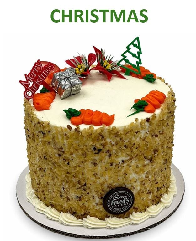 Carrot Cake Dessert Cake Freed's Bakery 7" Round (Serves 8-10) Add Christmas Accents 