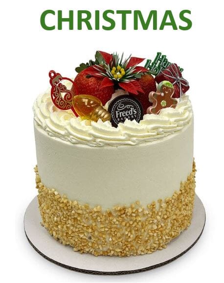 World Famous Strawberry Shortcake Dessert Cake Freed's Bakery 7" Round (Serves 8-10) Add Christmas Accents 