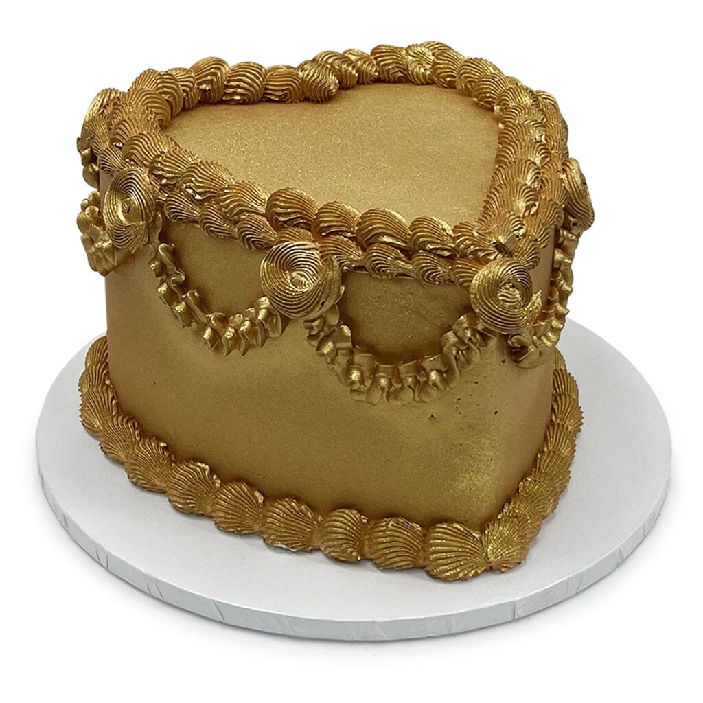 Cake　ハートゴールド Gold Glitter Heart Birthday Cake – Freed's Bakery