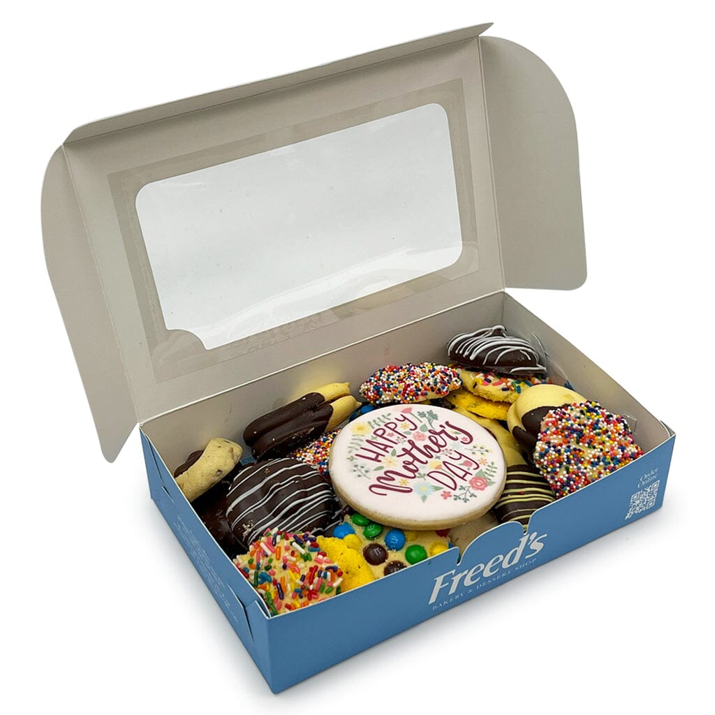 Mom's Cookie Gift Box Seasonal Item Freed's Bakery 1 Pound Box (Approx. 30-35 Cookies) Add "Happy Mother's Day" Cookie 