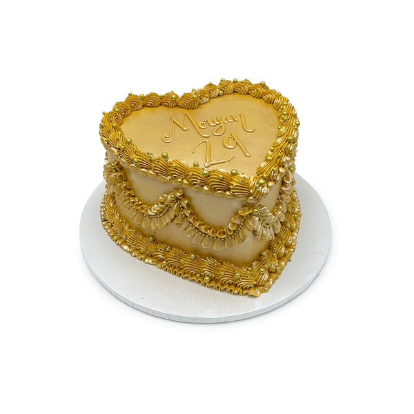 Gold Heart Birthday Cake – Freed's Bakery