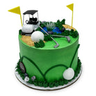 Great Day Golfing Theme Cake Freed's Bakery 7" Round (Serves 8-10) Vanilla Cake & Bavarian Cream Buttercream